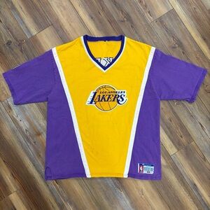 Vintage 90s Champion LA Lakers NBA Warm Up Shooting Shirt